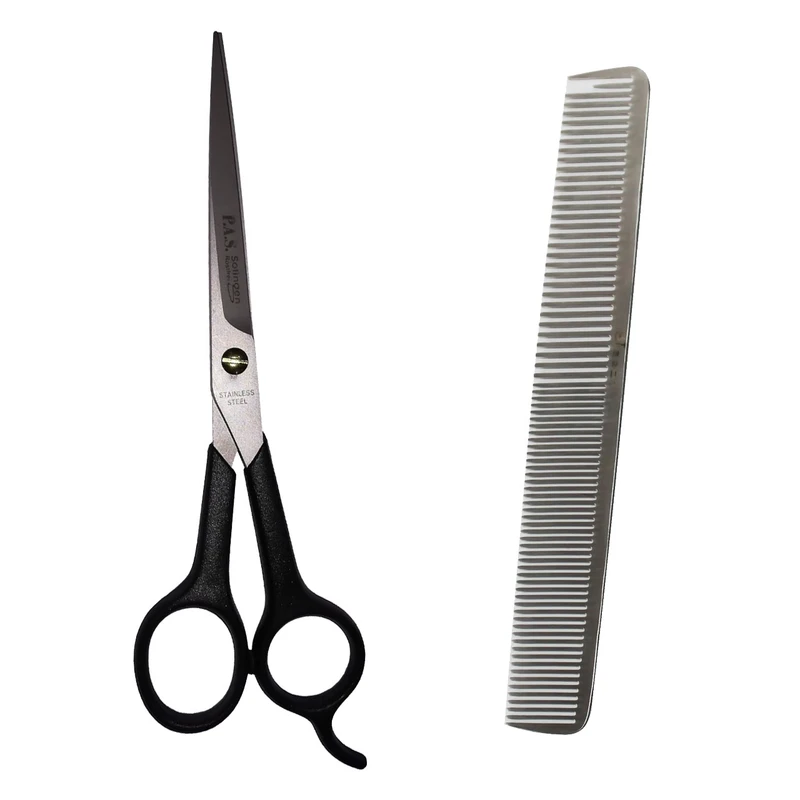 شانه مو مدل 70705A به همراه قیچی اصلاح مدل P.A.S